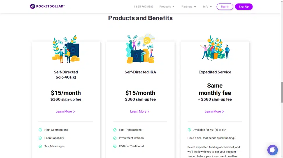 Rocket Dollar investing site image